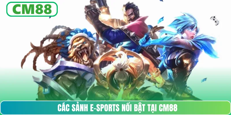 Các sảnh e-sports nổi bật tại CM88
